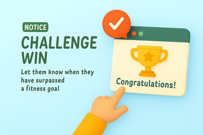 Digital Notification for Fitness Challenge Achievement