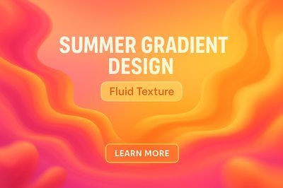 Vibrant Summer Gradient Design with Fluid Textures