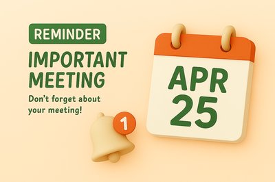 3D Reminder Graphic for Upcoming Meeting