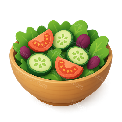 Colorful 3D Salad Bowl Icon with Vegetables