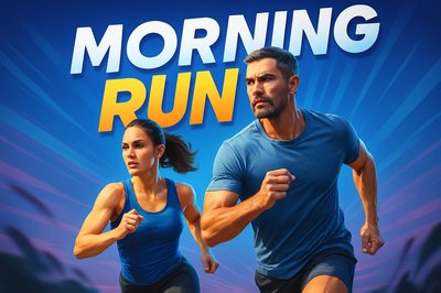 Dynamic Morning Run: Engaging Couple in Action