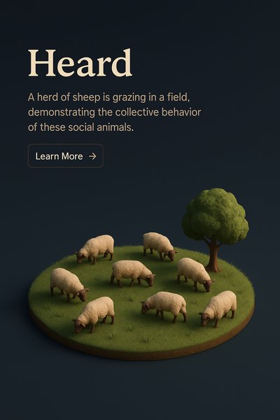Realistic 3D Scene of Sheep Grazing in a Field