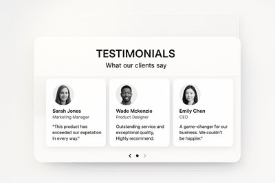 Modern Testimonials Section Design for Corporate Use