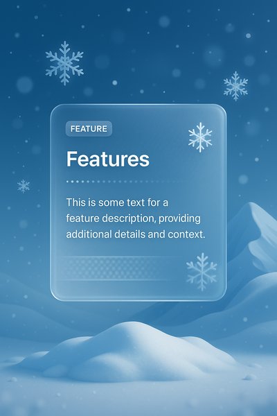 3D Winter Landscape with Snowflakes and Feature Box