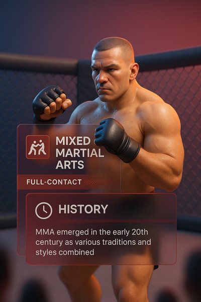3D MMA Page Design with Integrated Elements and Effects