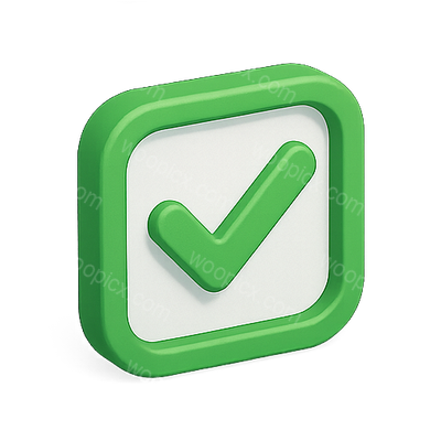 3D Green Checkmark Icon for Confirmation