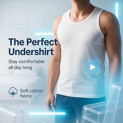 Promotional Image for Comfortable Undershirt Featuring Soft Cotton Fabric