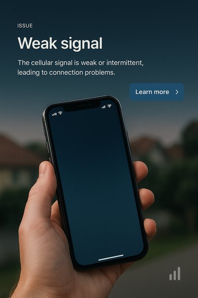 Stylish Minimalist Web Page Design for Weak Signal Issue