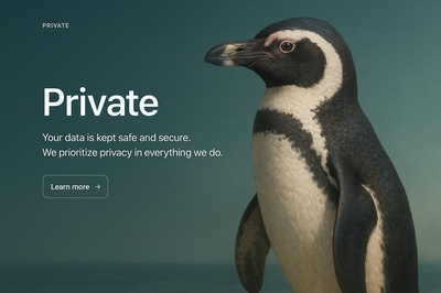 Stylish Web Page Design Featuring a Penguin