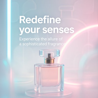 Elegant Fragrance Bottle Display with Soft Lighting