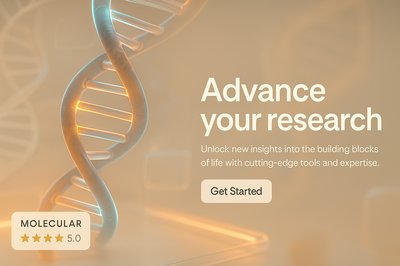 Neon and Geometry: Molecular Research Landing Page Design
