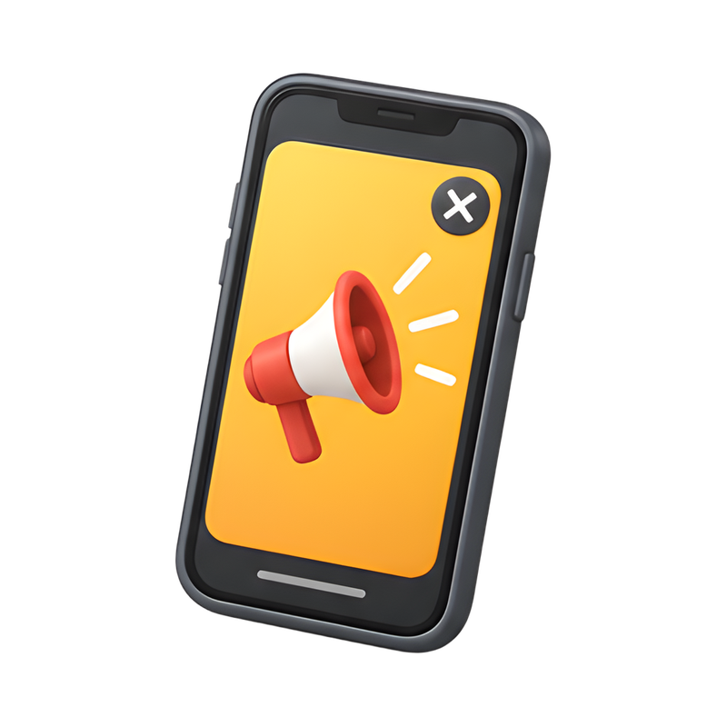smartphone displaying ad content