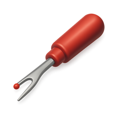 3D Seam Ripper Tool Icon with Volumetric Design
