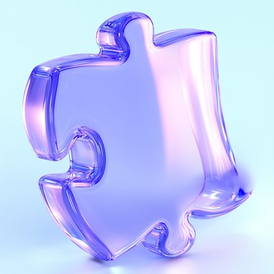 Translucent Purple Puzzle Piece Sculpture