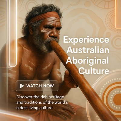 Cultural Promotion Banner Highlighting Australian Aboriginal Heritage