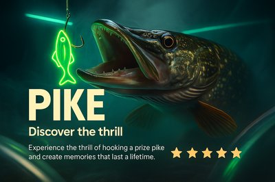 Dynamic Neon Fishing Scene Featuring a Pike