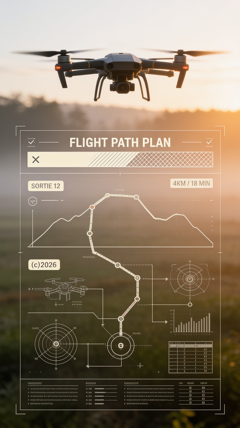 Aerial view of flight path