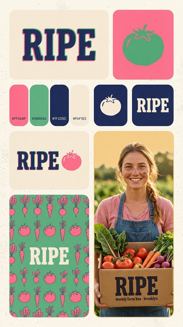 Modern bento-style brand identity