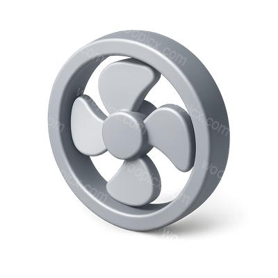 3D Circular Blade Icon with Isometric Design