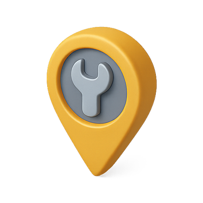 3D Location Marker with Tool Icon Design