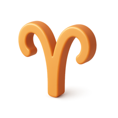 Stylish 3D Aries Icon with Isometric Design