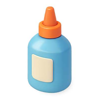 Colorful Glue Bottle with Orange Cap