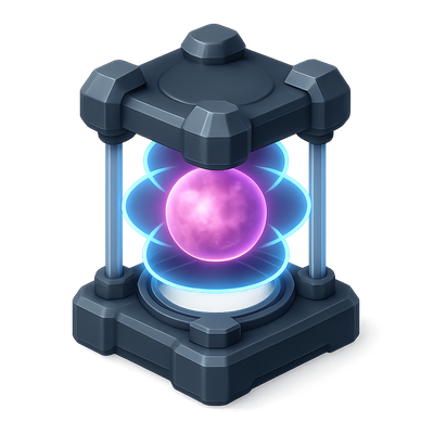3D Antimatter Containment Icon with Isometric Design