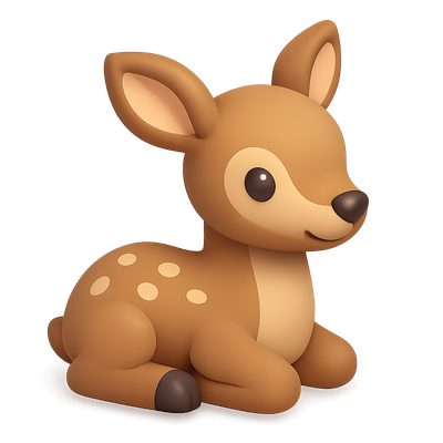 Charming 3D Isometric Fawn Icon Design