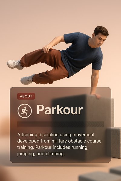 3D Illustration of Parkour Training in Action