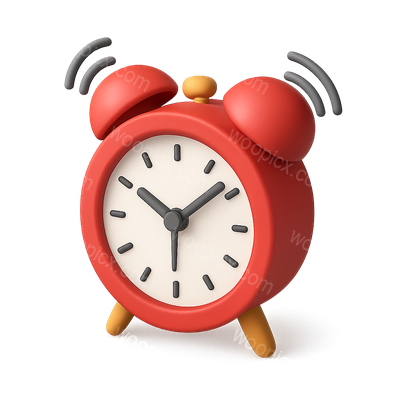 Stylish 3D Alarm Timer Icon with Vibrant Details