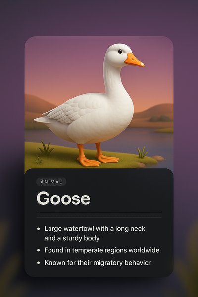 3D Illustration of a Goose with Web Design Elements