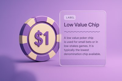 3D Illustration of a Low Value Poker Chip with Information Block