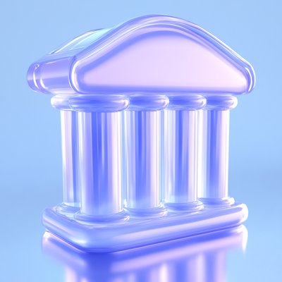 Stylized 3D Render of a Classical Building with Columns