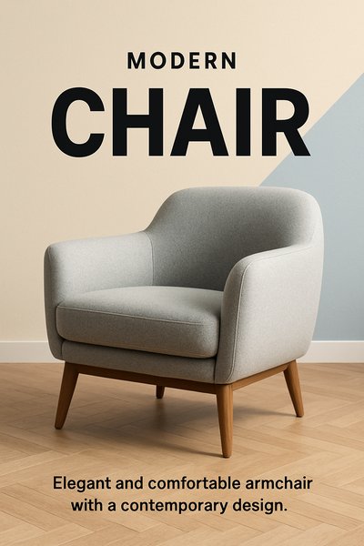 Chic Modern Living Room Featuring Stylish Armchair