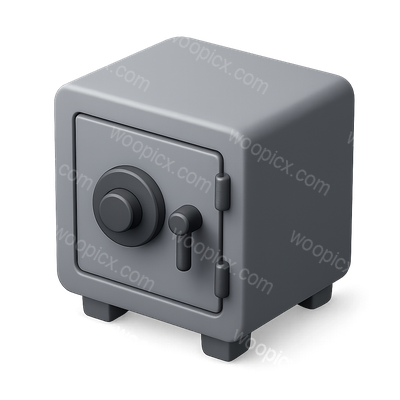 Stylized 3D Bank Vault Icon in Isometric View