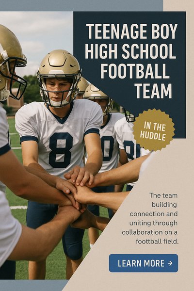 High School Football Team Huddle: Building Team Spirit