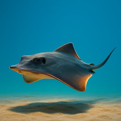 Realistic Stingray Gliding Over Sandy Ocean Floor
