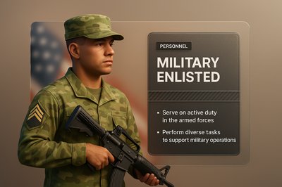 3D Military Enlisted Character with Integrated Design Elements
