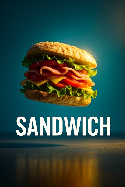 Realistic Flying Sandwich Masterpiece in Dynamic Composition