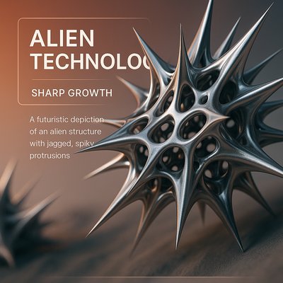 Futuristic Alien Structure Visualization with Spiky Design