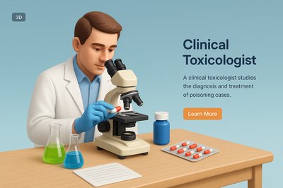 Detailed 3D Illustration of a Clinical Toxicologist at Work