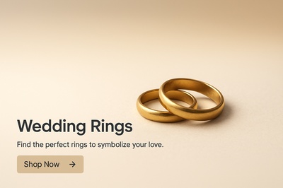 Elegant Golden Wedding Rings Displayed in a 3D Scene