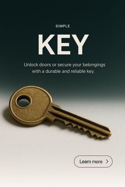 Stylish Interactive Page Mockup Featuring a Key