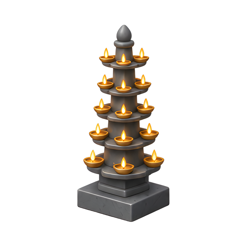 Elegant tiered lamp tower
