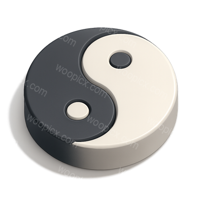 3D Taijitu Icon in Isometric View