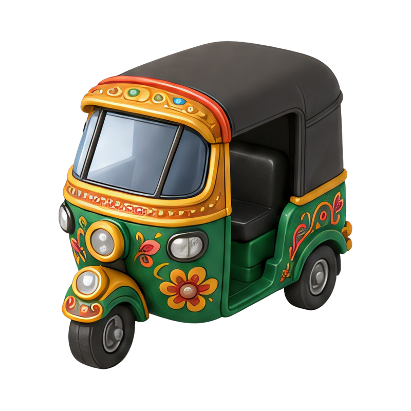 colorful indian rickshaw decoration