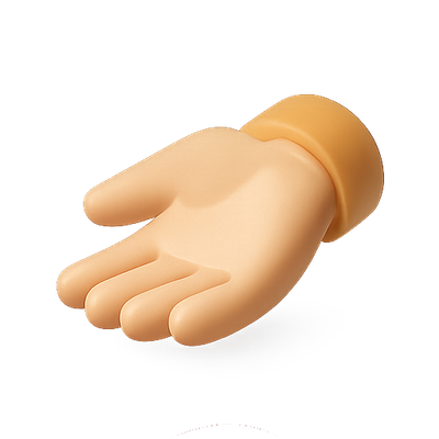 3D Rendered Stylized Hand Emoji Icon