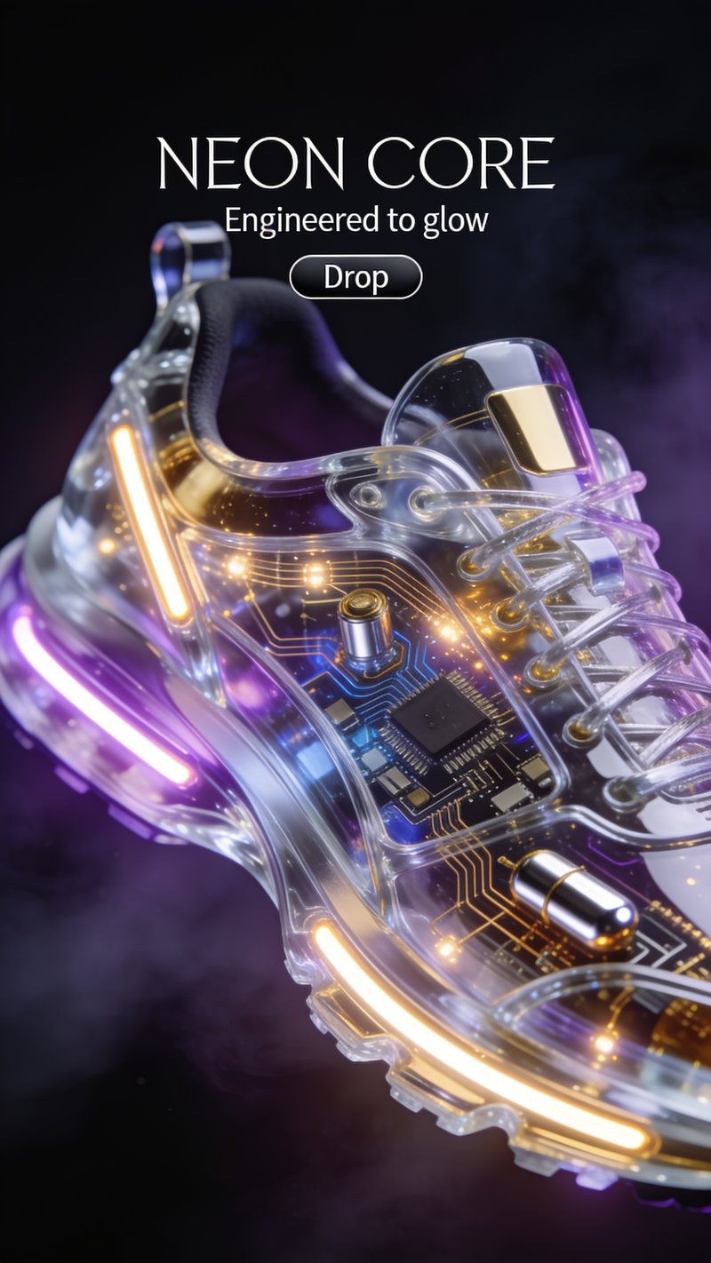 Futuristic neon sneakers