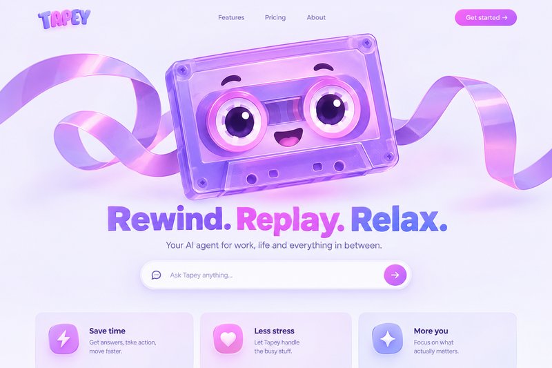 Engaging AI agent landing page