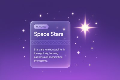 Glowing Space Stars on Transparent Background
